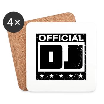 OFFICIAL DJ - Untersetzer (4er-Set) - Weiß - Vorne