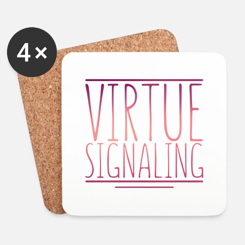 Virtue Signal - Untersetzer (4er-Set) - Weiß