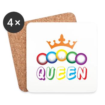 Bingo Balls Bingo Queen Gift - Dessous de verre (lot de 4) - blanc - Devant