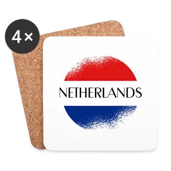 Netherlands, Holland football, Basse-Terres - Dessous de verre (lot de 4) - blanc - Devant