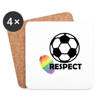Football Respect - Dessous de verre (lot de 4) - blanc - Devant