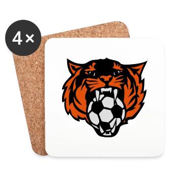 foot tigre rugit face club logo - Dessous de verre (lot de 4) - blanc - Devant