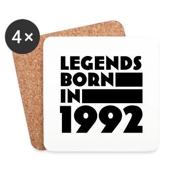 Année de naissance 1992 | Millésime cadeau - Dessous de verre (lot de 4) - blanc - Devant