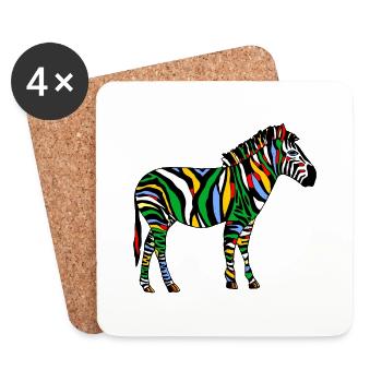 Zebra - Coasters (set of 4) - white - Front