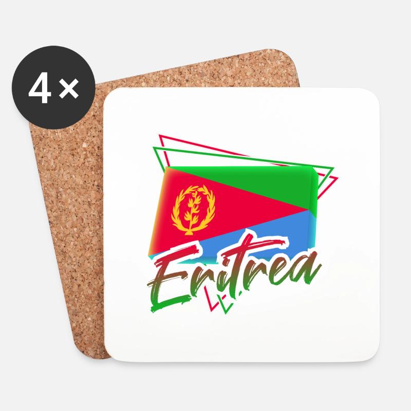Eritrea - Untersetzer (4er-Set) - Weiß