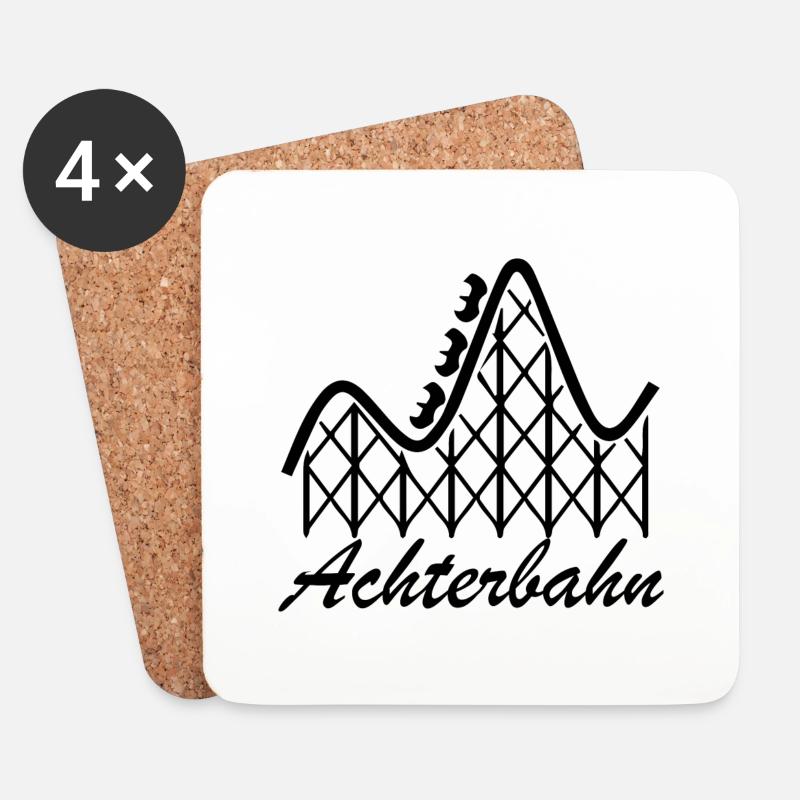 Rollercoaster Achterbahn - Untersetzer (4er-Set) - Weiß