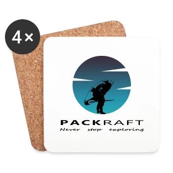 Packraft - Never stop exploring - Untersetzer (4er-Set) - Weiß - Vorne