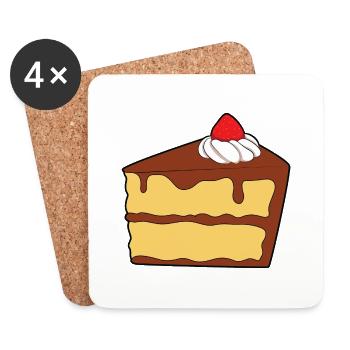 Gâteau - Dessous de verre (lot de 4) - blanc - Devant