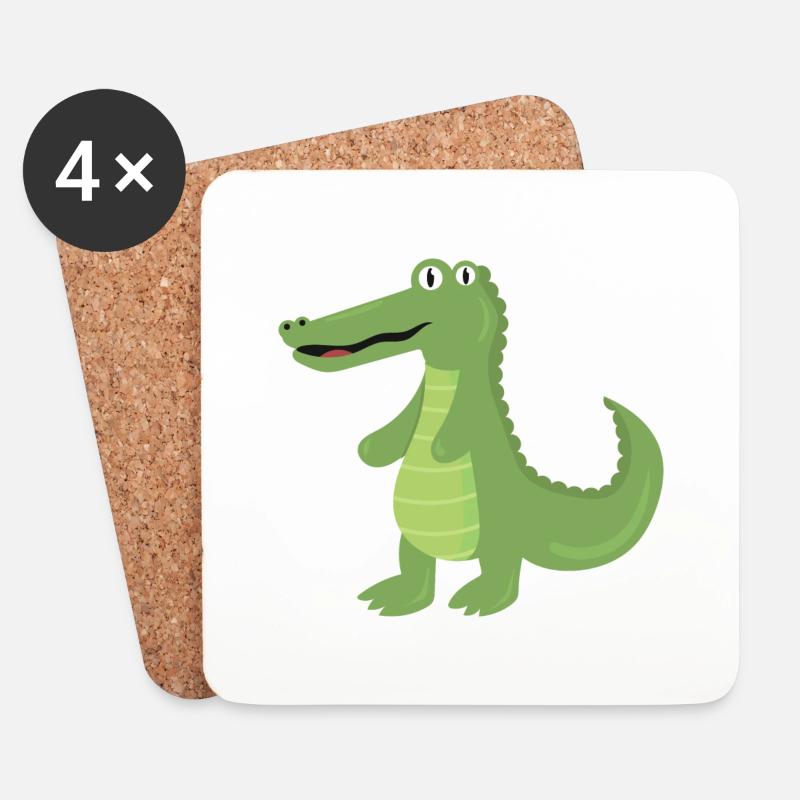 Alligator - Untersetzer (4er-Set) - Weiß