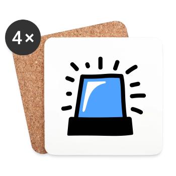 Lumière bleue - Dessous de verre (lot de 4) - blanc - Devant