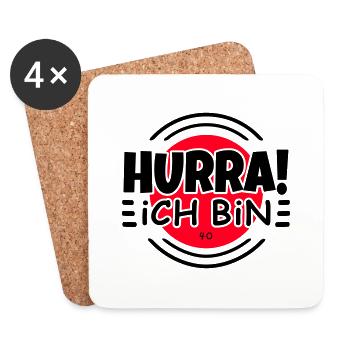 40th birthday Hurray I'm 40 funny - Coasters (set of 4) - white - Front