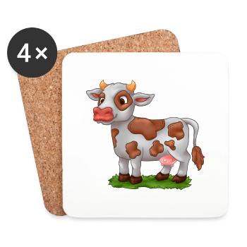 Ferme de vaches - Dessous de verre (lot de 4) - blanc - Devant