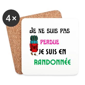 je ne suis pas perdue je suis en randonnée - Dessous de verre (lot de 4) - blanc - Devant