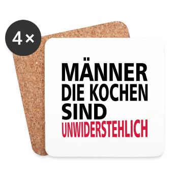 Männer die kochen sind unwiderstehlich - Untersetzer (4er-Set) - Weiß - Vorne