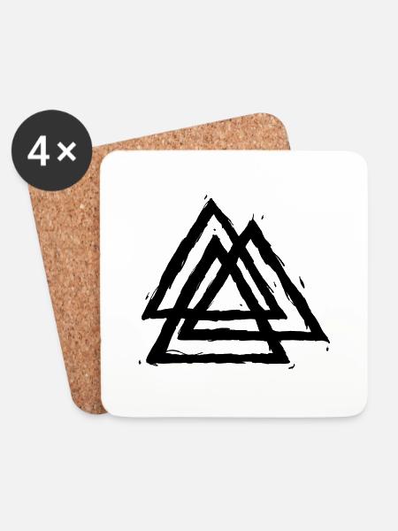 Valkunut Viking "Knoten des Occis" - Untersetzer (4er-Set) - Weiß