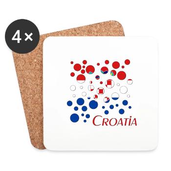 Kroatien Bubbles Croatia - Untersetzer (4er-Set) - Weiß - Vorne
