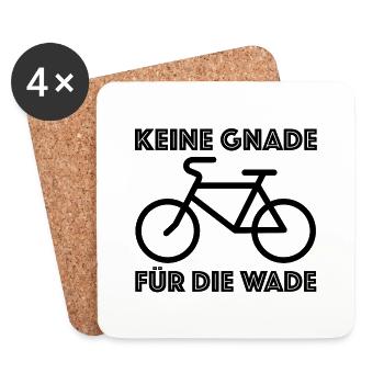 Keine Gnade für die Wade, Fahrrad Velo Fahrradtour - Untersetzer (4er-Set) - Weiß - Vorne