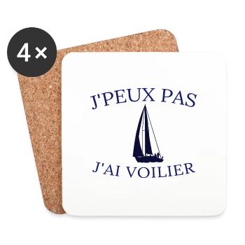 Superbe JPEUX PAS J AI VOILIER VOILEUX PLAISANCE - Dessous de verre (lot de 4) - blanc - Devant