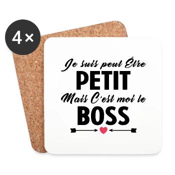 C'est Moi Le Boss Cadeau Bébé Garçon Humour - Dessous de verre (lot de 4) - blanc - Devant