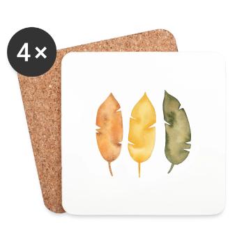 Plumes d’autome - Dessous de verre (lot de 4) - blanc - Devant