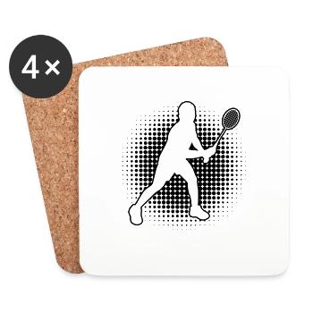 Squash Badminton Badminton Women's Badminton Player - Coasters (set of 4) - white - Front