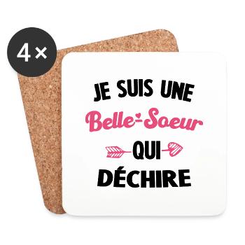 BELLE SŒUR QUI DÉCHIRE - Dessous de verre (lot de 4) - blanc - Devant