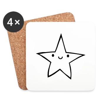Friendly dear starlet - Coasters (set of 4) - white - Front