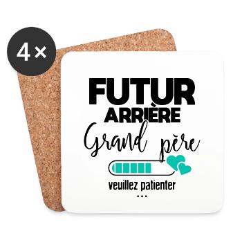 Futur arrière grand père veuillez patienter - Dessous de verre (lot de 4) - blanc - Devant