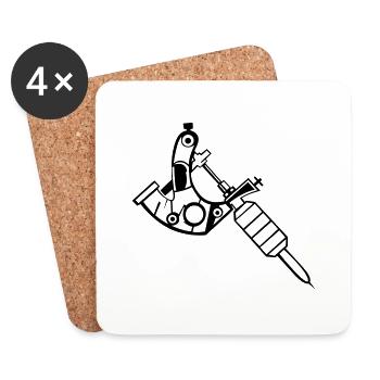 Tattoo Machine - Coasters (set of 4) - white - Front