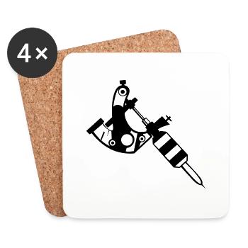 Tattoo machine - Coasters (set of 4) - white - Front