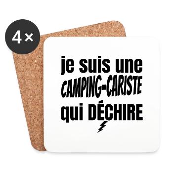camping-cariste qui déchire - Dessous de verre (lot de 4) - blanc - Devant