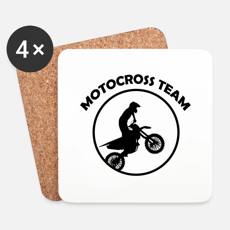Motocross Team - Untersetzer (4er-Set) - Weiß