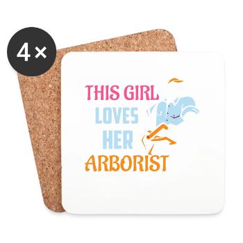 Cette fille aime son arboriculteur Menuisier Lumberjac - Dessous de verre (lot de 4) - blanc - Devant