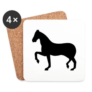 Silhouette de cheval - Dessous de verre (lot de 4) - blanc - Devant