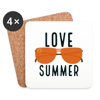 Spüren Sie die Liebe zum Sommer - Untersetzer (4er-Set) - Weiß - Vorne