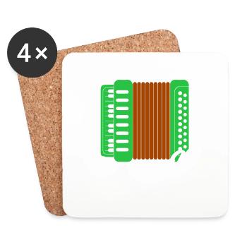 Squeeze Me Polka Accordion - Coasters (set of 4) - white - Front