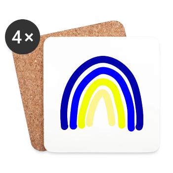 Ukraine Rainbow - Coasters (set of 4) - white - Front