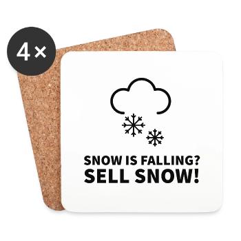 Snow is falling Sell Snow Trader Strategy - Coasters (set of 4) - white - Front