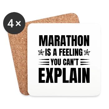 Triathlon Swim Bike Run Marathon - Coasters (set of 4) - white - Front