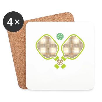 Outdoor Gartenspiel Lustiges Pickleball Design mit - Untersetzer (4er-Set) - Weiß - Vorne