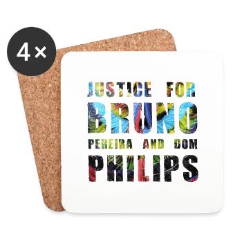 Gerechtigkeit für Bruno und Philips - Untersetzer (4er-Set) - Weiß - Vorne