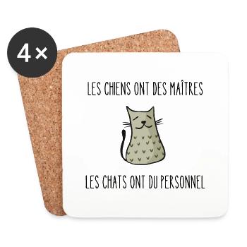 les chiens ont des maîtres - Dessous de verre (lot de 4) - blanc - Devant