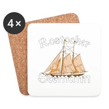 Rostocker Seemann Rostock Segelschiff Geschenk - Untersetzer (4er-Set) - Weiß - Vorne