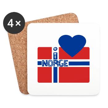 Norwegen - Untersetzer (4er-Set) - Weiß - Vorne