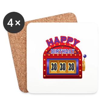 Happy Birthday 28 - Coasters (set of 4) - white - Front