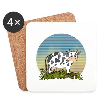 Cow - Coasters (set of 4) - white - Front