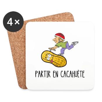 partir en cacahuète - Dessous de verre (lot de 4) - blanc - Devant