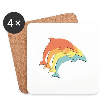 Delfin - Untersetzer (4er-Set) - Weiß - Vorne