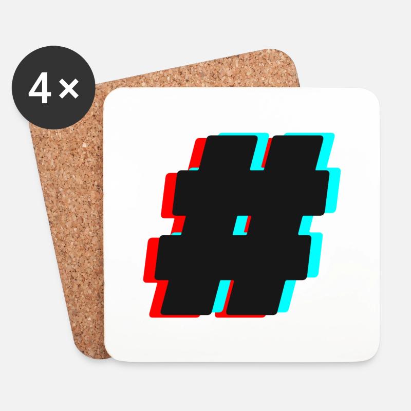Hashtag # - Coasters (set of 4) - white