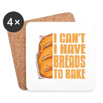 I Can't I Have Breads To Bake Awesome Baker Tee - Untersetzer (4er-Set) - Weiß - Vorne